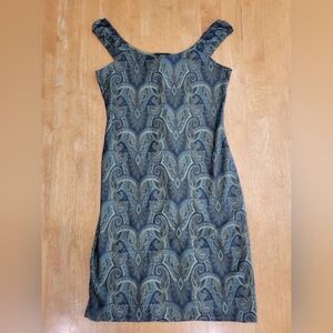 EUC VINTAGE No Boundaries green printed midi dress